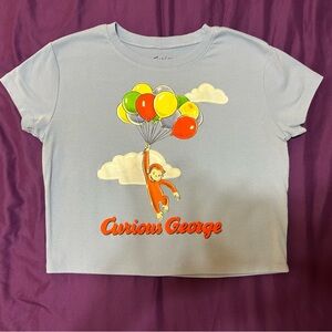 Disney Blue Crop Top Curious George Design